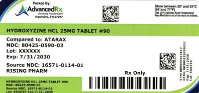 Hydroxyzine HCl 25mg #90 (Hydroxyzine HCl 25mg 80425 0590 03)